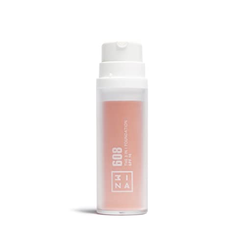 3INA MAKEUP - The 3 in 1 Foundation 608 - Fond de Teint Rose clair avec Sous-Teinte Neutre - Primer Anti-Cernes et Fond de Teint avec SPF 15 et Vitamine C - Vegan - Cruelty Free