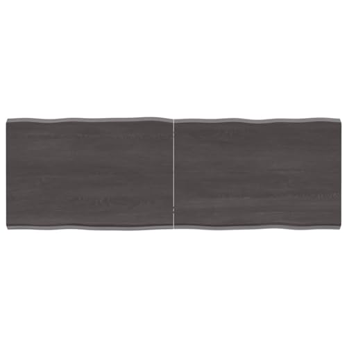 LAPOOH Tablero de mesa gris oscuro de 140 x 50 x 4 cm, madera maciza de roble tratada, muebles, accesorios de mesa, tableros de mesa (SPU:364030)