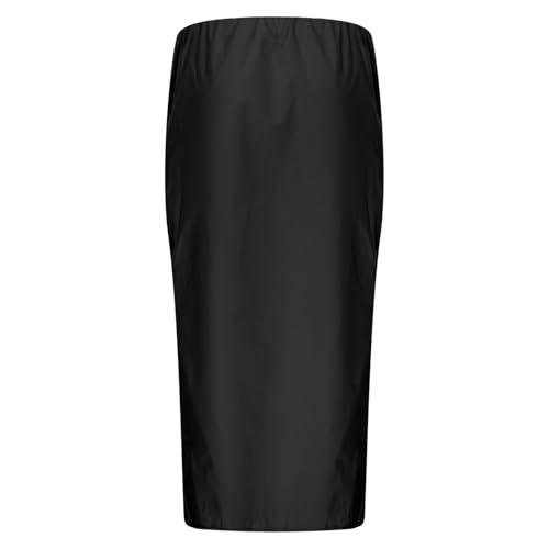 Midi Skirt with Slit for Women Mid Length Drawstring High Waist Boha Casual Flowy Flared Slit Skirts with Pockets2