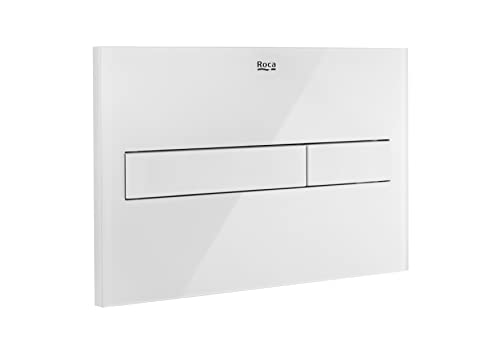 Roca A890188309 Placa de accionamiento PL7 Dual One con descarga dual con acabados Blanco Cristal