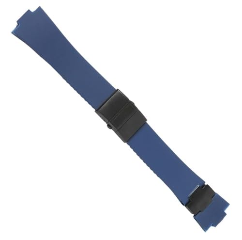 yapong Waterproof Rubber Watch Band For Ulysse-Nardin MARINE Watchstrap Man Sport Watchband Bracelet(Blue black set-01)