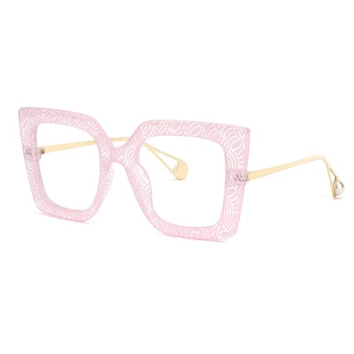 Image of Zeelool Chic Oversized Thick Square Blue Light Blocking Glasses for Women 100% UV400 Protection Eyewear Qatar ZOP01892