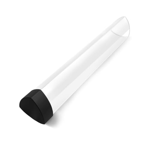 Prism-Shaped Playmat Tube with Single Cap Non-Slip TCG Playmat Holder Anti-Roll Storage Case Transparent Mat Tube (1-Pack)