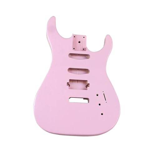 Unfinished Guitar Body Electric Guitar Body Glossy Pink With SSH Pickup Hole
