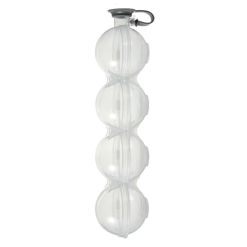 Fiauli Whisky Ice Puck Ball Maker 4 Agujeros Redondo Cubo con Cubierta de Silicona Bola de Liberación Fácil de Rellenar para Cócteles Bebidas Fácil de Usar Bebida Chilling Chilling 1pc