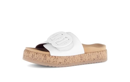 Gabor Damen Pantoletten, Frauen Slipper,Best Fitting,Schlupfschuhe,schluepfschuhe,Slides,Slip-ons,Backless Slipper,Mules,Weiss,39 EU / 6 UK