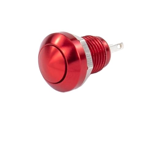 Pulsador de metal de 8mm impermeable momentáneo en pack de 100 unidades color rojo