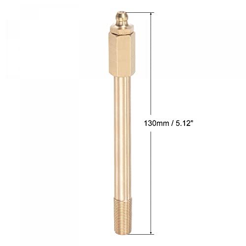 Image of uxcell Brass Straight Grease Fitting G1 /8 Thread 130mm Length Hydraulic Grease Fitting Accessories