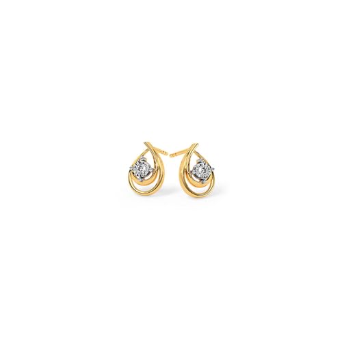 Image of CaratLane 9 KT Yellow Gold Dual Pear Diamond Stud Earrings for Women