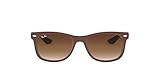 Protective case included Ray-Ban Unisex-Kinder New Wayfarer Junior Sonnenbrille, Braun (Top Matte Br On Blue), 48