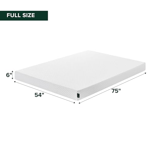 Zinus 6 Inch Full Cooling Essential Memory Foam Mattress [NewVersion], Fiberglass Free, Medium Feel, Breathable Cooling Layers, Certified Safe Materials
