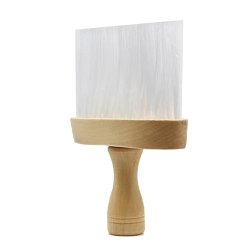PACKOVE Cepillo para Cortar Cabello Mango de Madera Cepillo de Lana para Cabello Roto Kit de Peluquería Profesional para Salón y Uso Doméstico Herramienta para Cuello y Limpieza Eficaz