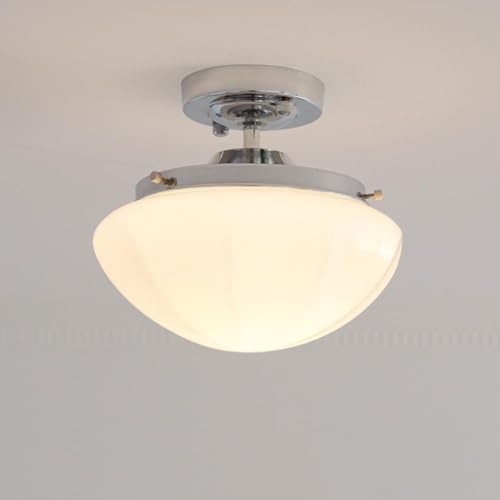 Plafonnier E27 semi-encastré vintage en verre pour chambre et cuisine