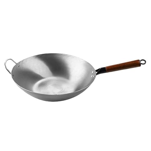 Wok de fierro con mango de madera, 36 cm con orejas miniatura 1