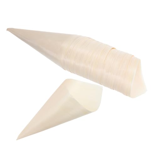 CIYODO 50個入り使い捨て木製手巻きコーン 耐久性のあるアイスクリームホルダー 非滑り素材のミニ食用コーン ウェディング 誕生日会用ケー