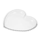 Unique : doté d'un verre gaufré vintage, ce plateau d'art en forme de cœur met en valeur les détails, ce qui en fait une pièce décorative de déclaration pour le rangement de bijoux, plateau à bijoux en forme de cœur, plateau de présentation de parfum