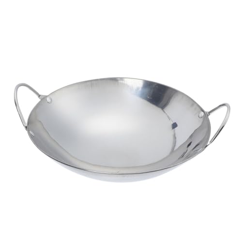 CONGARTENO Pentola Da Cucina in Acciaio Inossidabile Con Doppio Manico Isolante Padella Rotonda Per Hot Pot Dry Pot e Cottura Frutti Di Mare Resistente Alte Temperature Per Uso Domestico