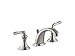 KOHLER 394-4-BN Devonshire Widespread Bathroom Faucet with Pop-Up Drain Assembly, 3-Hole 2-Handle Bathroom Sink Faucet, 1.2 gpm, Vibrant Brushed Nickel