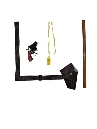 Image of BookMyCostume Police Kit for Kids | Commissioner Costume Accessory Set - Toy Gun, Gun Cover, Stick & Whistle | Police Costume Accessory Set | Role Play Fancy Dress Kit for Boys & Girls | Age 3-8 Years