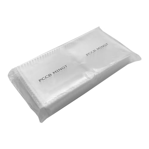 PCCB MINGT 50 PCS 2" x 2" Double Pocket Clear Non PVC Coin Flips PET Vinyl Safe Long Term Storage Protective Holder for Coin and Stamp Collecting