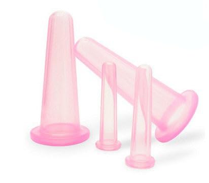 4Pcs Massage Cupping Set Silicone Mini Facial Cups Face Massager Helper Skin Care Neck Back Eyes Massaging Cup Safe to Use, Don't Worry About Burns Health Care Products (Pink)