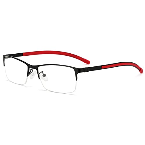 BAFAFA Reading Glasses Readers Eyeglasses,HD Resin Lenses Photochromic UV Protection,Men Anti Glare Scratch Reader Women (Color : Black+red, Size : +0.5)