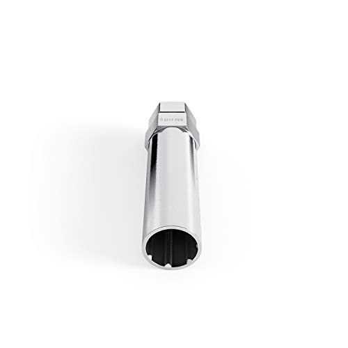 Image of StanceMagic 7 Point Spline Drive Tuner Socket Key Tool - Silver 1pc | For 7 Spline Wheel Lock Lug Nuts, 20mm Inner Diameter, Thin 23.5mm Outer Diameter. Has 19mm, 3 /4 inch, 21mm, 13 /16 inch Hex Head