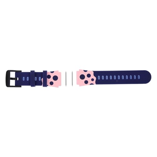 Levemolo Correa de Silicona para Reloj Infantil Banda de Repuesto Suave y Cómoda Compatible con Smartwatch para Diseño Negro y Rosa para Uso Diario y Regalo