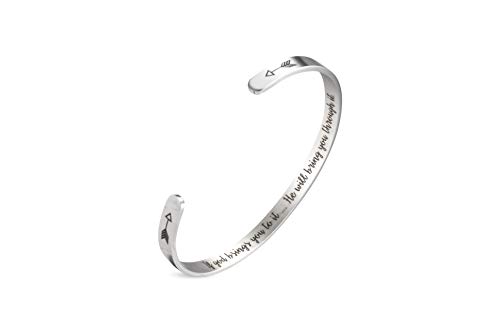 A N KINGPiiN Inspirational Bracelets for Women Inspirational Gift for Women Girls Men Motivational Birthday Cuff Bangle Friendship Personalized Mantra Jewelry Come Gift Box