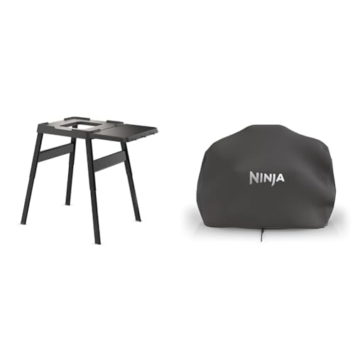 Ninja Woodfire Housse pour Barbecue XL, Anti-décoloration, Compatible avec OG850 / OG901, XSKOGXLCVREU + Table d'appoint, Support pour Barbecue, Grill et Four d'extérieur, 4718J800EUUK