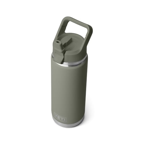 Image of YETI Rambler 26 oz Bottle, Vacuum Insulated, Stainless Steel with Color Matching Straw Cap