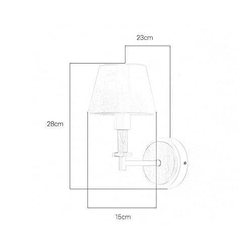 Aplique de pared de madera nórdico E27 con foco de lectura orientable 2