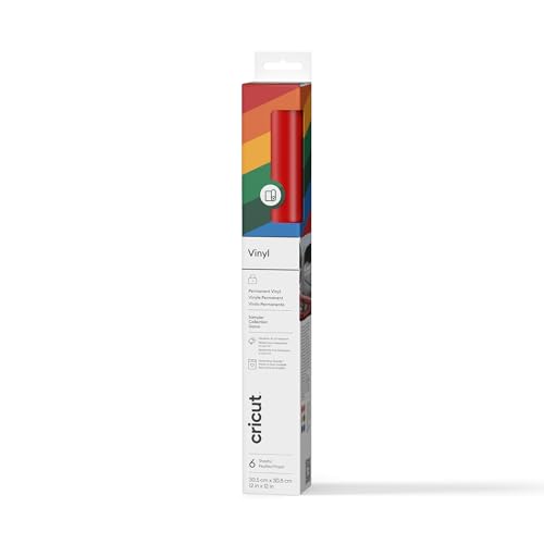 Cricut Premium Vinyl Permanent 30x30cm 6-Sheet Sampler (Brights)