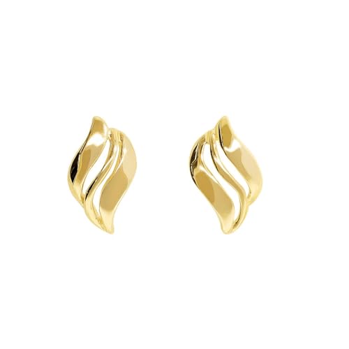 Boucles d'oreilles en Or Jaune 14 carats 585 au design italien chic pour femme