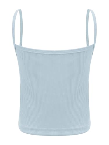 TTAO Kids Girls Sports Cami Crop Tops Spaghetti Straps Ribbed Knit Workout Undershirts Athletic Tank Top Vest Shirts2