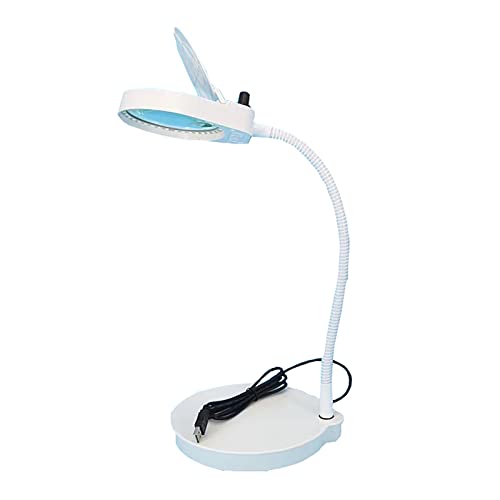 TBLOTYD Repair Desk Lamp 10 Times Small Desktop Magnifying Glass with Lamp Diameter 98mm Reading and Repairing LED Work Light ，White-One Size