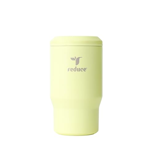 Reduce 4-in-1 Drink Cooler - Versatile Can & Bottle Holder with Vacuum Insulation - Keeps Drinks Cold Up to 4 Hours - Includes Bottle Opener - Fits Cupholders & Dishwasher Safe - 14oz - Lemon Luau