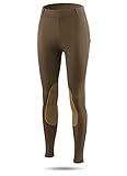BALEAF Women's Horse Riding Pants Equestrian Breeches Tights Belt Loops Pockets Knee-Patch Active Legging UPF50+ Brown M