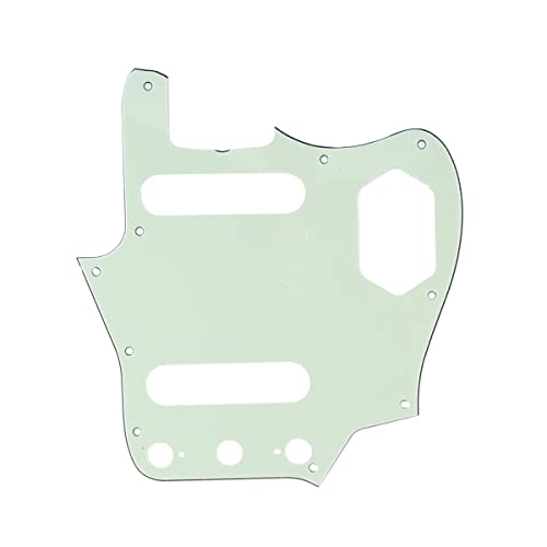 Musiclily Pro 10-Hole 65 60s Vintage Style Guitar Pickguard for Fender American Jaguar 3Ply Mint Green