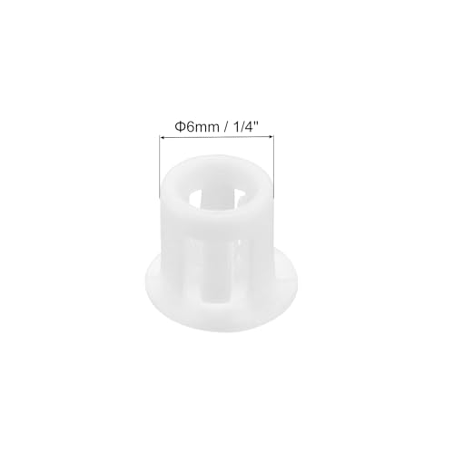 Image of MECCANIXITY 100PCS 6mm(1 /4 inch) White Plastic Hole Plugs, Flush Type Panel Hole Plugs Insert End Caps for Locking Hole Tubes Furniture Cabinet