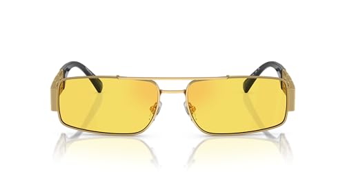 Versace Man Sunglasses Gold Frame, Yellow Mirror Red Lenses, 60MM3