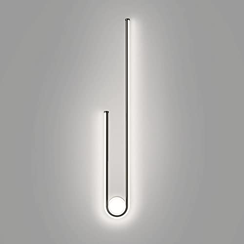 Aplique de pared LED lineal minimalista negro en forma de U de tira larga 2