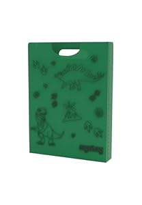 ergobag Heftebox DIN A4 inkl. Griff für mehr Ordnung im Schulranzen, durchsichtig und stabil Dinosaurier - Grün