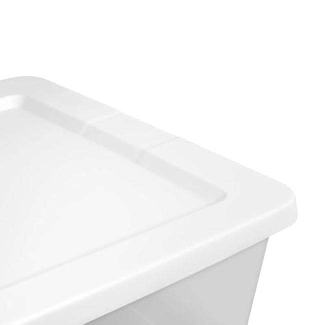 White 41 Quart Clear Plastic Storage Container with Snap-On Lid