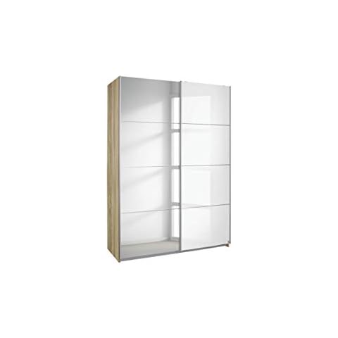 Rauch Möbel Subito Schrank Kleiderschrank Schwebetürenschrank in Eiche Sonoma / Glas Weiß Cover