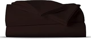 AATH COLLECTION Bed Sheet Set, 100% Egyptian Cotton, Easy Care & Super Soft 4 Pieces Bedding Set - Flat Sheet & Fitted Sheet with 2 Pillowcases (CHOCOLATE, Double)