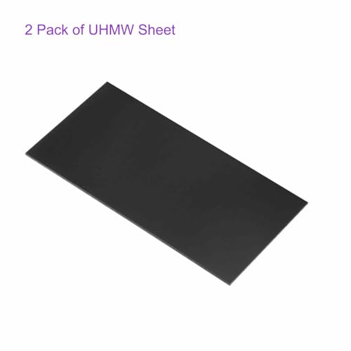 Image of DMiotech 2 Pack 6 x 12 x 0.15 Inch Plastic UHMW Sheets, Ultra High Molecular Weight Polyethylene, Opaque Black Polyethylene Board for Automotive, Chemical, Manufacturing, DIY Home Kitchen