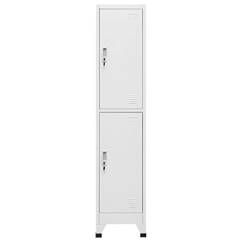 Foto von vidaXL Umkleideschrank mit 2 Fächern Spind Kleiderspind Metallschrank Schrank