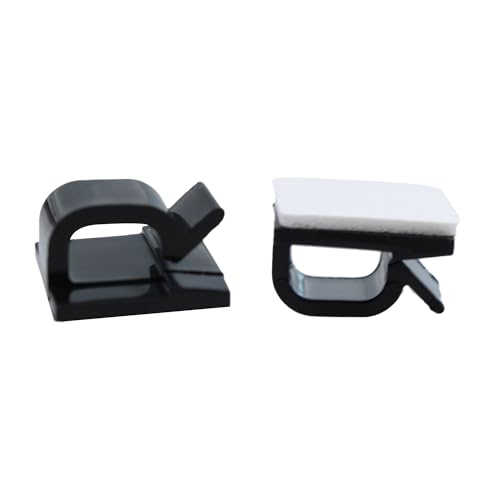 Septe 100 PCS Clips Adhesivos para Cable, Clips para Luces Exteriores, Clips para Cable Ethernet, Clips para Cables para Gestión de Cables Bajo Escritorio, Auto, TV (Negro) miniatura 1