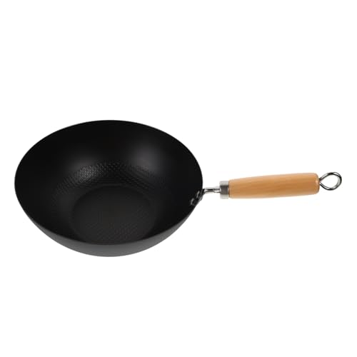 Cabilock 3pcs Ergonomic Handle Small Wok Wrought Iron Stir-fry Pan Induction Hob Gas Stove Compatible Kitchen Supply